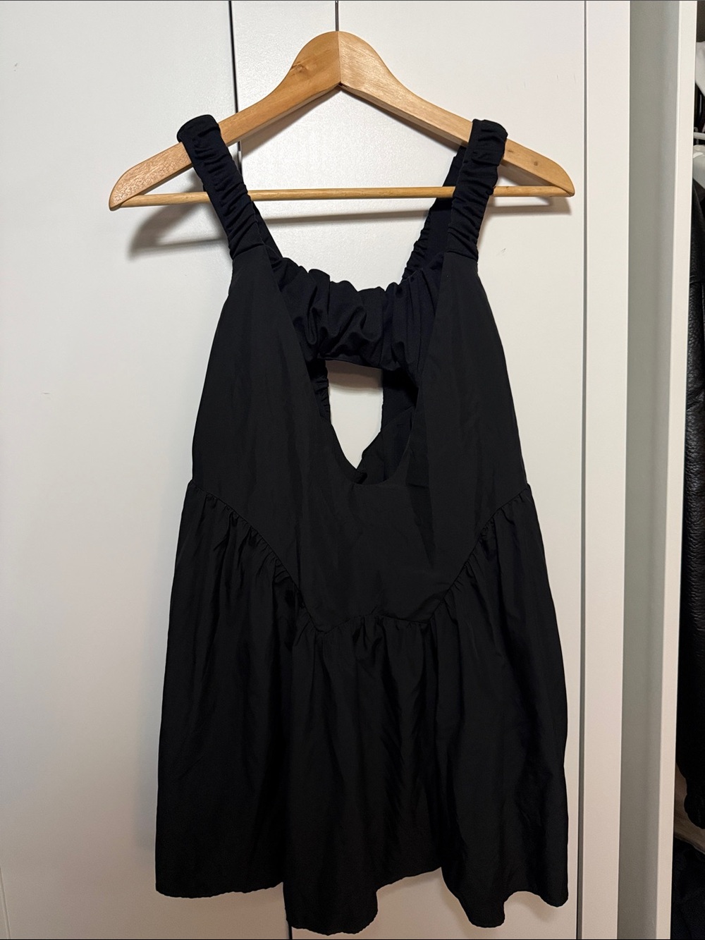 FP Movement by Free People Black Ruched-Strap Tank